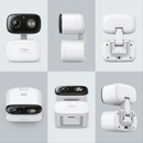 A premium ecommerce matrix image displaying the canonical white two-module C216 camera from multiple angles.